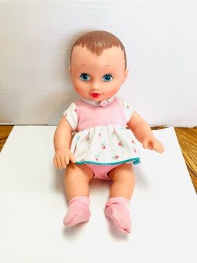 Lauer Toys 1995 9in Water Babies Girl Doll Brown Hair Blue Eyes Read